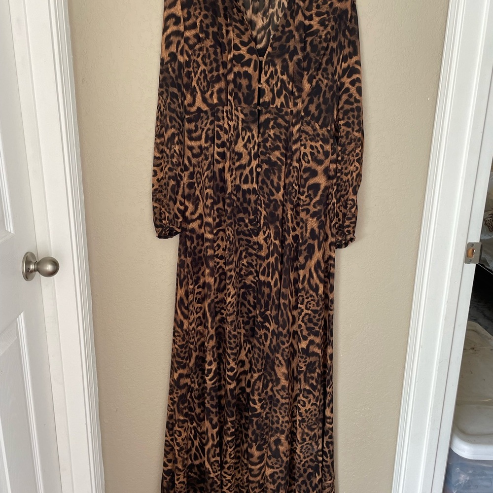 Michael Kors Leopard Print Maxi Dress
